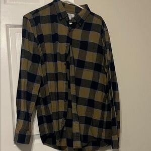 Goodfellow & Co Men's Checkered Button-Down Flannel - Black and tan